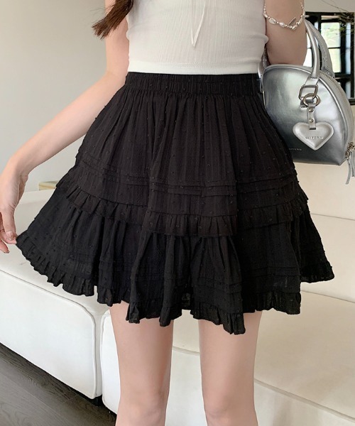 Vipoa(ヴィポア)の「フリルミニスカート(スカート・レディース・ホワイト/ブラック・FREE)」の10枚目の写真