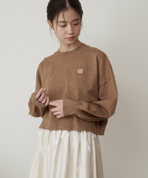 moi tytto（モイテュット）の「ロゴサマーニット（ニット/セーター・レディース・ブラウン/ナチュラル/ピンク・FREE）」の4枚目の写真