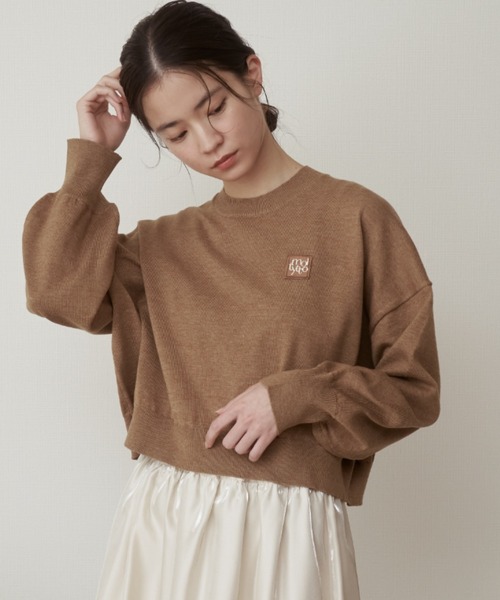 moi tytto（モイテュット）の「ロゴサマーニット（ニット/セーター・レディース・ブラウン/ナチュラル/ピンク・FREE）」の5枚目の写真