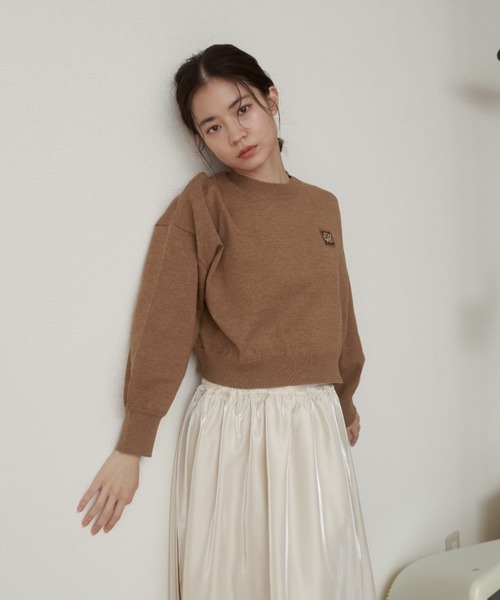 moi tytto（モイテュット）の「ロゴサマーニット（ニット/セーター・レディース・ブラウン/ナチュラル/ピンク・FREE）」の6枚目の写真