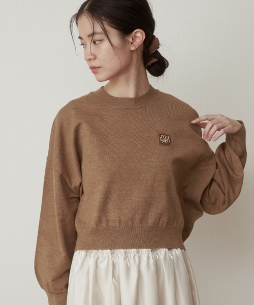 moi tytto（モイテュット）の「ロゴサマーニット（ニット/セーター・レディース・ブラウン/ナチュラル/ピンク・FREE）」の8枚目の写真