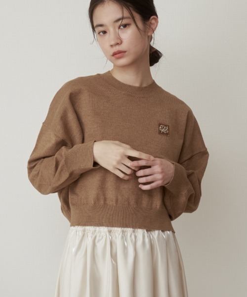 moi tytto（モイテュット）の「ロゴサマーニット（ニット/セーター・レディース・ブラウン/ナチュラル/ピンク・FREE）」の9枚目の写真