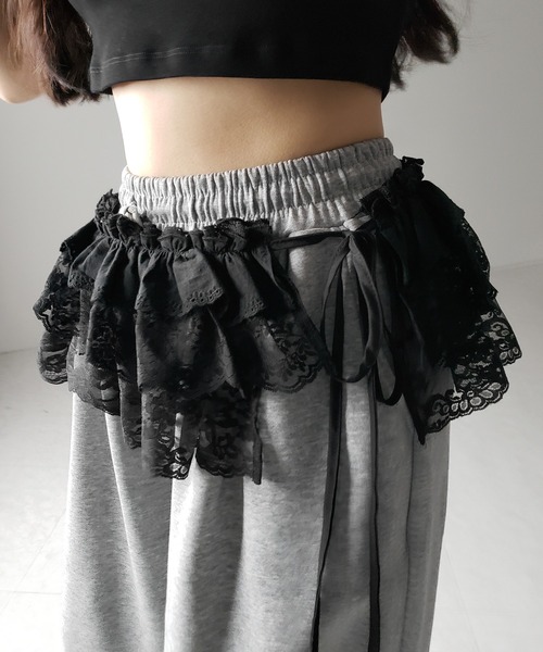 ミニスカート RONRON TORCHON LACE FRILL SKIRT IVORY RR24ASK3213IV TORCHON LACE FRILL SKIRT IVORY - RONRON 론론
