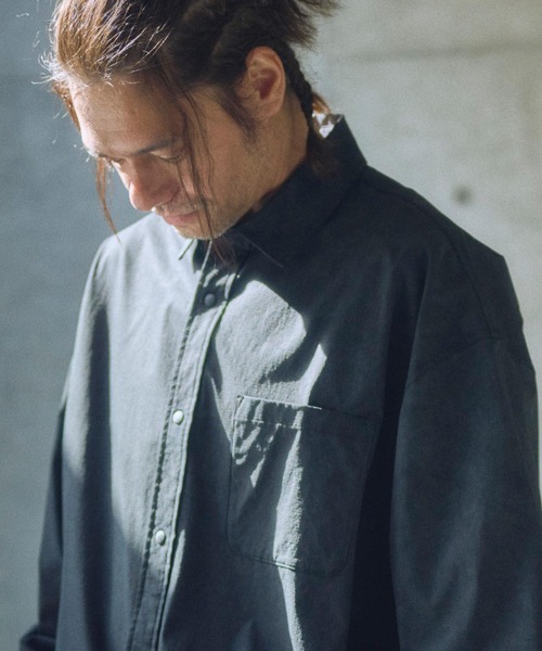 ADAM PATEK（アダムパテック）の「ADAMPATEK/uneven dyeing shirt/ムラ染めプリント長袖シャツ(AP2515002)（シャツ/ブラウス・レディース・ブラック/グレー/ホワイト・1/2）」の16枚目の写真
