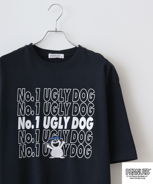 PEANUTS(ピーナッツ)の「PEANUTS ロゴ柄へビーウエイトドロップショルダーTシャツ(Tシャツ/カットソー・メンズ・オフホワイト/ネイビー/イエロー/レッド・S/M/L/LL)」の3枚目の写真