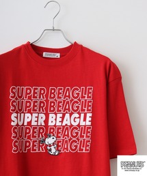 PEANUTS（ピーナッツ）の「PEANUTS ロゴ柄へビーウエイトドロップショルダーTシャツ（Tシャツ/カットソー・メンズ）」