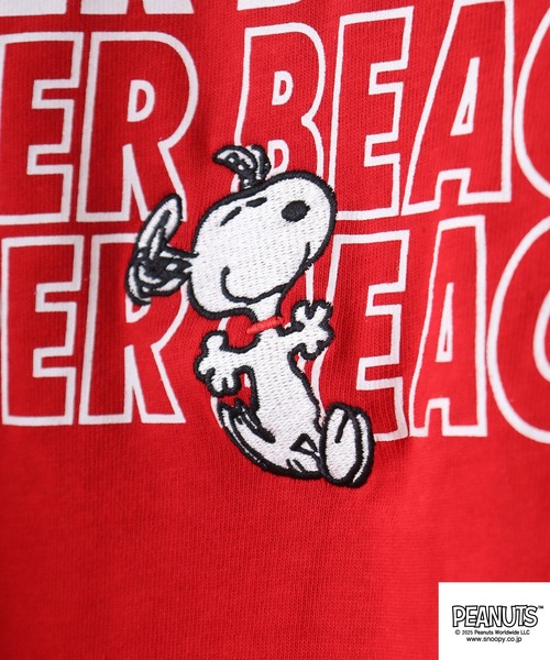 PEANUTS(ピーナッツ)の「PEANUTS ロゴ柄へビーウエイトドロップショルダーTシャツ(Tシャツ/カットソー・メンズ・オフホワイト/ネイビー/イエロー/レッド・S/M/L/LL)」の10枚目の写真