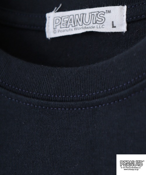 PEANUTS(ピーナッツ)の「PEANUTS ロゴ柄へビーウエイトドロップショルダーTシャツ(Tシャツ/カットソー・メンズ・オフホワイト/ネイビー/イエロー/レッド・S/M/L/LL)」の12枚目の写真
