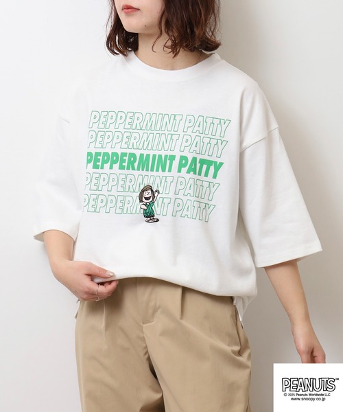 PEANUTS(ピーナッツ)の「PEANUTS ロゴ柄へビーウエイトドロップショルダーTシャツ(Tシャツ/カットソー・メンズ・オフホワイト/ネイビー/イエロー/レッド・S/M/L/LL)」の19枚目の写真