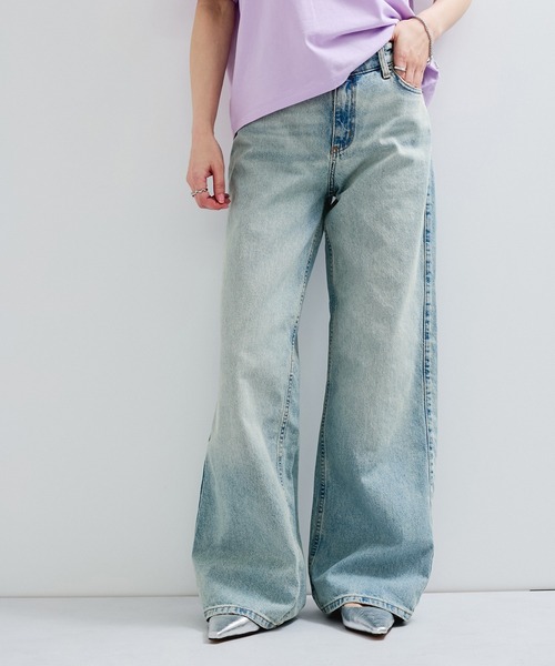 GUESS JEANS（ゲスジーンズ）の「【GUESS(ゲス)】WIDE LEG/デニム ワイドジーンズ（デニムパンツ・レディース・ブルー系その他6/ブルー系その他2/ブラック系その他2・L/S/M）」の3枚目の写真