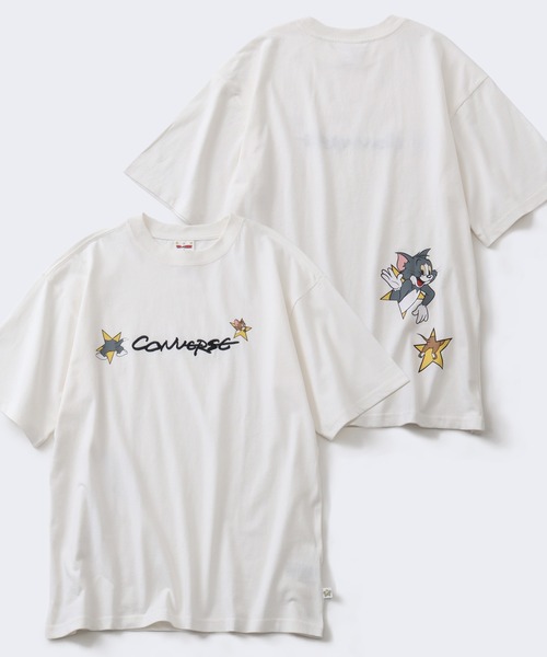 CONVERSE(コンバース)の「【Tom & Jerry/トム & ジェリー】×【CONVERSE/コンバース】 コラボプリント&刺繍ロゴ オーバーサイズ 半袖Tシャツ(Tシャツ/カットソー・レディース・ホワイト系その他/ブラック系その他2/ブラック系その他/ホワイト系その他2・M/L)」の2枚目の写真