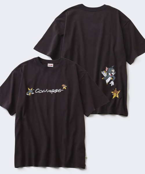 CONVERSE(コンバース)の「【Tom & Jerry/トム & ジェリー】×【CONVERSE/コンバース】 コラボプリント&刺繍ロゴ オーバーサイズ 半袖Tシャツ(Tシャツ/カットソー・レディース・ホワイト系その他/ブラック系その他2/ブラック系その他/ホワイト系その他2・M/L)」の3枚目の写真
