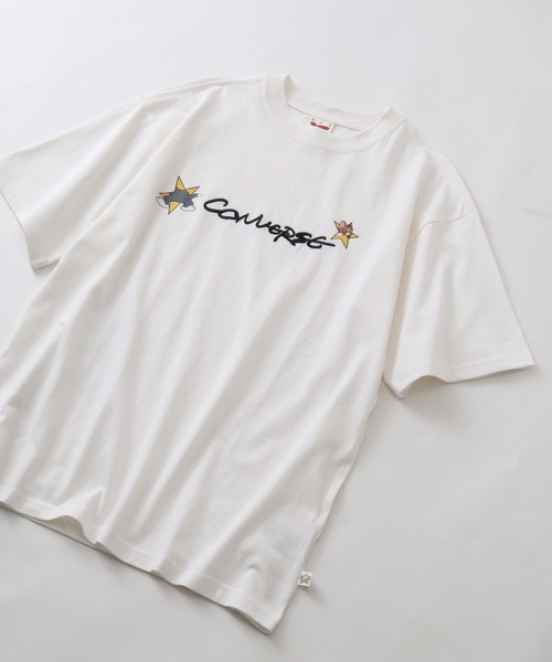 CONVERSE(コンバース)の「【Tom & Jerry/トム & ジェリー】×【CONVERSE/コンバース】 コラボプリント&刺繍ロゴ オーバーサイズ 半袖Tシャツ(Tシャツ/カットソー・レディース・ホワイト系その他/ブラック系その他2/ブラック系その他/ホワイト系その他2・M/L)」の7枚目の写真