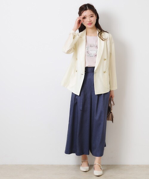 couture brooch（クチュールブローチ）の「【オシャレな透け感・通勤】シアージャケット（テーラードジャケット・レディース・ブラウン系その他/サンドベージュ/アイボリー・38/40/42）」の4枚目の写真