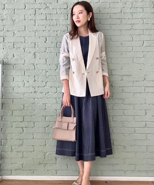 couture brooch（クチュールブローチ）の「【オシャレな透け感・通勤】シアージャケット（テーラードジャケット・レディース・ブラウン系その他/サンドベージュ/アイボリー・38/40/42）」の11枚目の写真