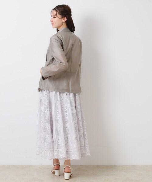 couture brooch（クチュールブローチ）の「【オシャレな透け感・通勤】シアージャケット（テーラードジャケット・レディース・ブラウン系その他/サンドベージュ/アイボリー・38/40/42）」の16枚目の写真