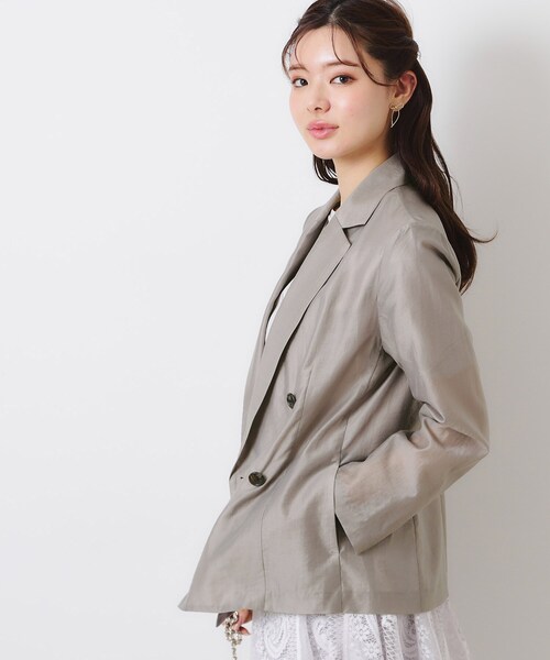 couture brooch（クチュールブローチ）の「【オシャレな透け感・通勤】シアージャケット（テーラードジャケット・レディース・ブラウン系その他/サンドベージュ/アイボリー・38/40/42）」の19枚目の写真