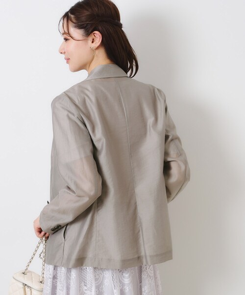 couture brooch（クチュールブローチ）の「【オシャレな透け感・通勤】シアージャケット（テーラードジャケット・レディース・ブラウン系その他/サンドベージュ/アイボリー・38/40/42）」の20枚目の写真