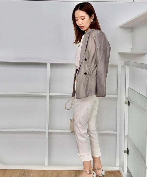 couture brooch（クチュールブローチ）の「【オシャレな透け感・通勤】シアージャケット（テーラードジャケット・レディース・ブラウン系その他/サンドベージュ/アイボリー・38/40/42）」の22枚目の写真