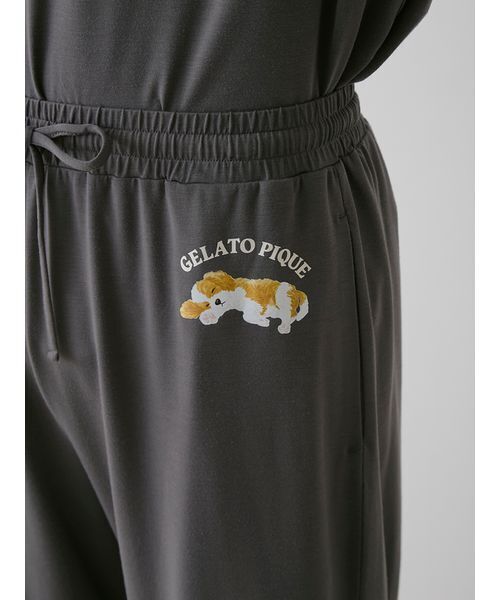 【即日発送】ルームウェア　gelatopiqué 半袖長ズボン セール】【HOMME】【接触冷感】レーヨンスリーピングドッグワン