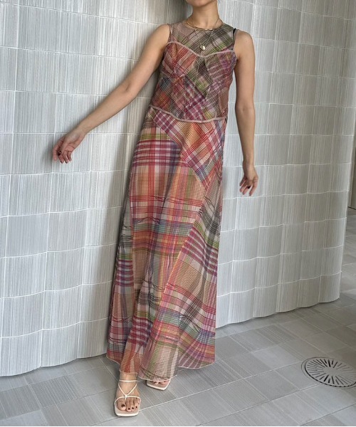 上品スタイル MEDI STRAIN DRESS（ワンピース）｜Ameri（アメリ）の CHECK ワンピース