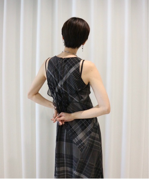 ワンピース AMERI VINTAGE MEDI STRAIN CHECK DRESS MEDI STRAIN CHECK DRESS