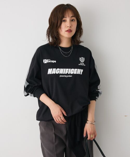 CRAFT STANDARD BOUTIQUE（クラフトスタンダードブティック）の「接触冷感/UVカット/速乾性 ハニカムメッシュゲームトップ【ユニセックス】（Tシャツ/カットソー・レディース・オフホワイト/ブラック・S/M/L）」の19枚目の写真