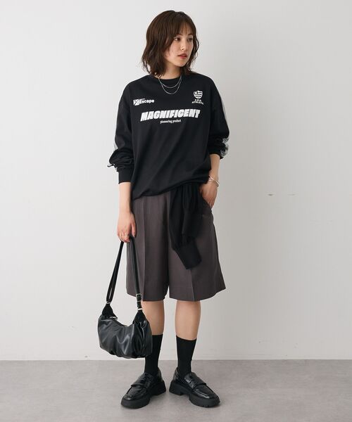 CRAFT STANDARD BOUTIQUE（クラフトスタンダードブティック）の「接触冷感/UVカット/速乾性 ハニカムメッシュゲームトップ【ユニセックス】（Tシャツ/カットソー・レディース・オフホワイト/ブラック・S/M/L）」の21枚目の写真