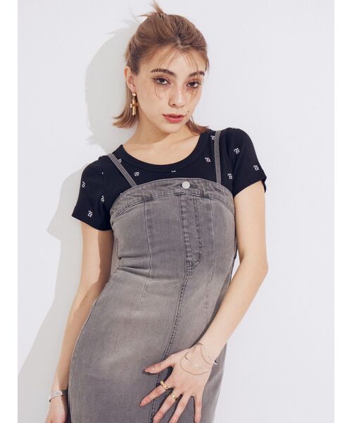 EVRIS（エヴリス）の「エンブロイダリーショートTシャツ（Tシャツ/カットソー・レディース・レッド/ホワイト/ブラック/カーキ・FREE）」の19枚目の写真