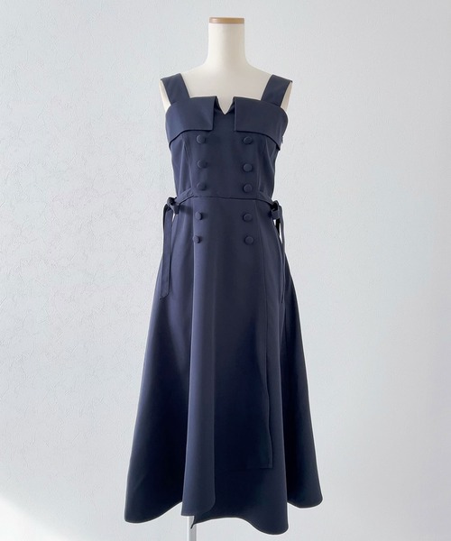 DearMyLoveRose（ディアマイラブローズ）の「トレンチ風ジャンスカワンピース【大きいサイズ有り】（ジャンパースカート・レディース・ベージュ/ネイビー/ブルー/ベビーピンク・SMALL/MEDIUM/LARGE/LL/3L）」の16枚目の写真