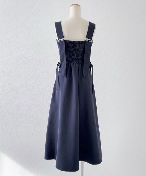 DearMyLoveRose（ディアマイラブローズ）の「トレンチ風ジャンスカワンピース【大きいサイズ有り】（ジャンパースカート・レディース・ベージュ/ネイビー/ブルー/ベビーピンク・SMALL/MEDIUM/LARGE/LL/3L）」の17枚目の写真