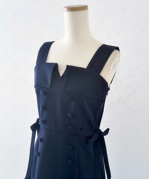 DearMyLoveRose（ディアマイラブローズ）の「トレンチ風ジャンスカワンピース【大きいサイズ有り】（ジャンパースカート・レディース・ベージュ/ネイビー/ブルー/ベビーピンク・SMALL/MEDIUM/LARGE/LL/3L）」の19枚目の写真