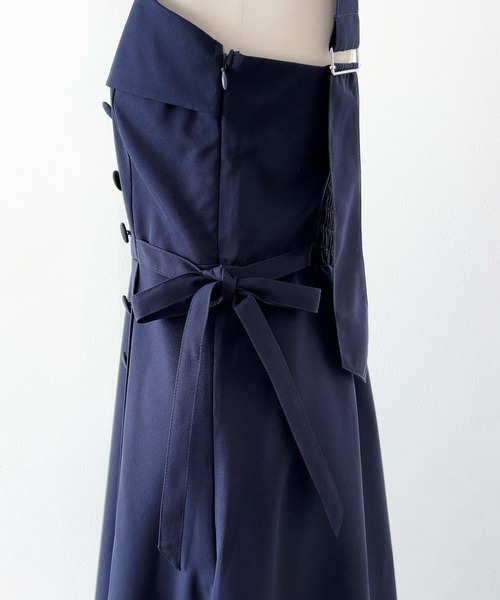 DearMyLoveRose（ディアマイラブローズ）の「トレンチ風ジャンスカワンピース【大きいサイズ有り】（ジャンパースカート・レディース・ベージュ/ネイビー/ブルー/ベビーピンク・SMALL/MEDIUM/LARGE/LL/3L）」の21枚目の写真