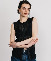 EURO HOOK SHEER RIB TOP/ユーロホックシアーリブトップ