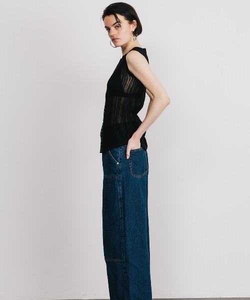 CREDONA(クレドナ)の「EURO HOOK SHEER RIB TOP/ユーロホックシアーリブトップ(Tシャツ/カットソー・レディース・ブラック/アイボリー・FREE)」の17枚目の写真