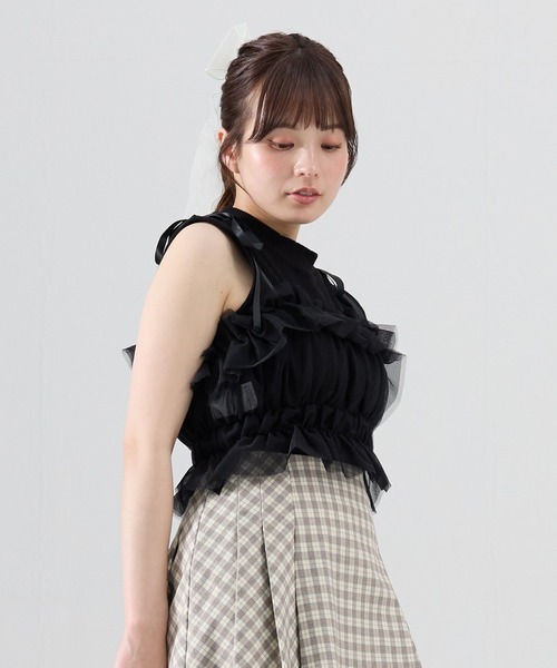 チュールビスチェxノースリカットソー（Tシャツ/カットソー