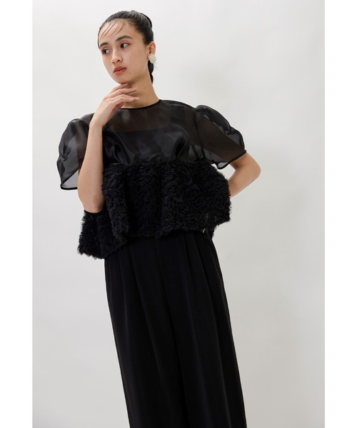 niana(ニアナ)の「スウェルペプラムセットアップパンツドレス 2点セット オールインワン シアーブラウス 結婚式 二次会 同窓会 成人式 お呼ばれ パーティードレス オケージョンドレス(パンツドレス・レディース・ミント/ベージュ×ブラック/ブラック/グレー・S/L/M)」の15枚目の写真