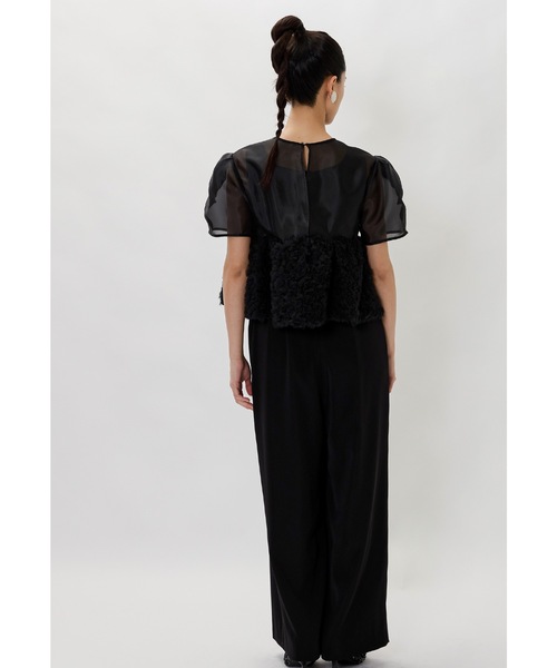 niana(ニアナ)の「スウェルペプラムセットアップパンツドレス 2点セット オールインワン シアーブラウス 結婚式 二次会 同窓会 成人式 お呼ばれ パーティードレス オケージョンドレス(パンツドレス・レディース・ミント/ベージュ×ブラック/ブラック/グレー・S/L/M)」の19枚目の写真