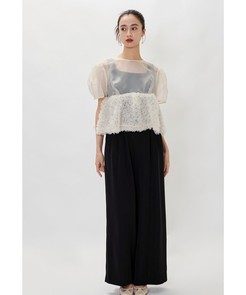 スウェルペプラムセットアップパンツドレス 2点セット オールインワン