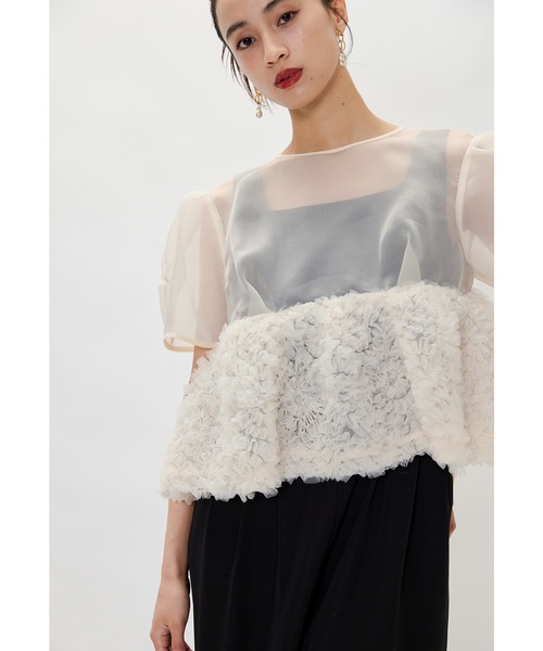 niana(ニアナ)の「スウェルペプラムセットアップパンツドレス 2点セット オールインワン シアーブラウス 結婚式 二次会 同窓会 成人式 お呼ばれ パーティードレス オケージョンドレス(パンツドレス・レディース・ミント/ベージュ×ブラック/ブラック/グレー・S/L/M)」の8枚目の写真