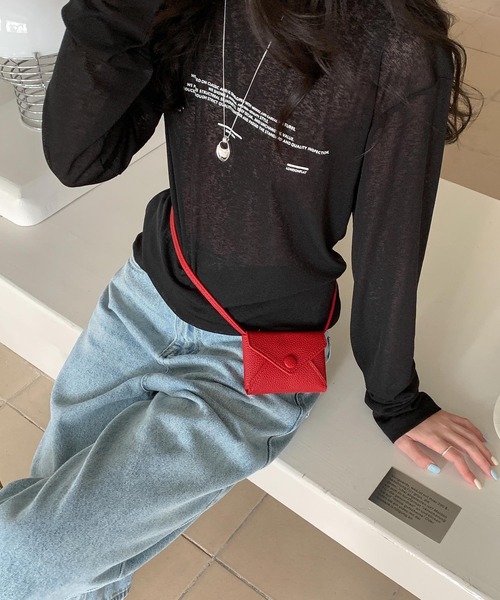 Chiina（チーナ）の「Chiina / 4Way ショルダーミニポーチ（ショルダーバッグ・レディース・ブラック/ライトブルー/キャメル/ブラウン/ホワイト/レッド/ベージュ・FREE）」の20枚目の写真