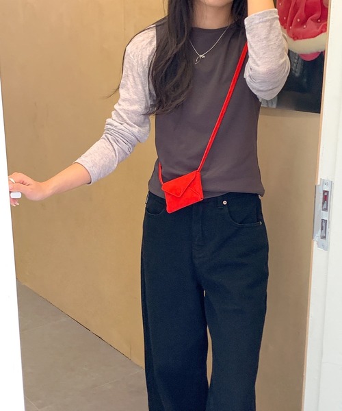 Chiina（チーナ）の「Chiina / 4Way ショルダーミニポーチ（ショルダーバッグ・レディース・ブラック/ライトブルー/キャメル/ブラウン/ホワイト/レッド/ベージュ・FREE）」の21枚目の写真