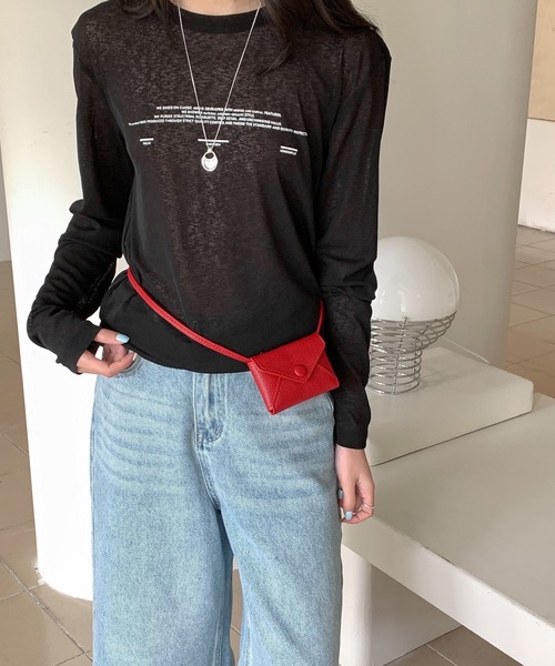 Chiina（チーナ）の「Chiina / 4Way ショルダーミニポーチ（ショルダーバッグ・レディース・ブラック/ライトブルー/キャメル/ブラウン/ホワイト/レッド/ベージュ・FREE）」の22枚目の写真