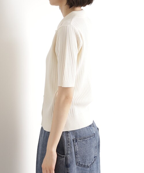 THE SHOP TK (ザ ショップ ティーケー )の「リブニットポロシャツ【洗濯機OK】(ニット/セーター・レディース・ブラック/グリーン系/アイボリー・12/13)」の19枚目の写真