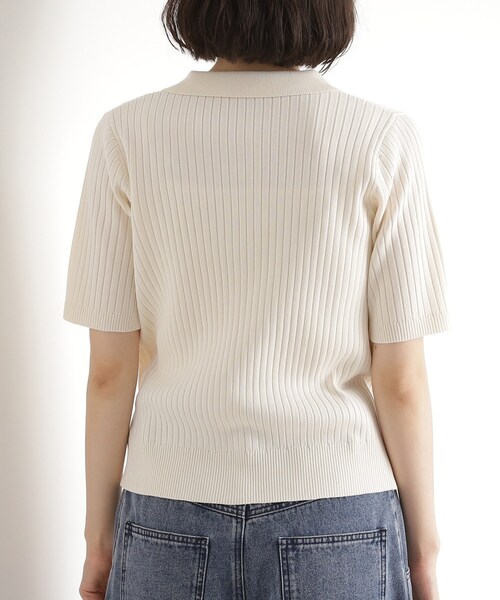 THE SHOP TK (ザ ショップ ティーケー )の「リブニットポロシャツ【洗濯機OK】(ニット/セーター・レディース・ブラック/グリーン系/アイボリー・12/13)」の20枚目の写真