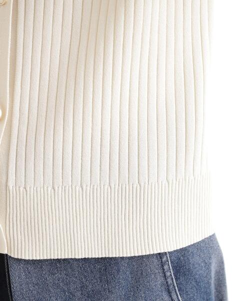 THE SHOP TK (ザ ショップ ティーケー )の「リブニットポロシャツ【洗濯機OK】(ニット/セーター・レディース・ブラック/グリーン系/アイボリー・12/13)」の5枚目の写真