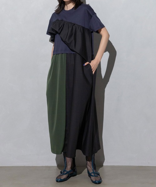 MARECHAL TERRE(マルシャルテル)の「ジョイントフリルワンピース(ワンピース・レディース・ブラック/ダークパープル/カーキ/ネイビー・MEDIUM)」の2枚目の写真