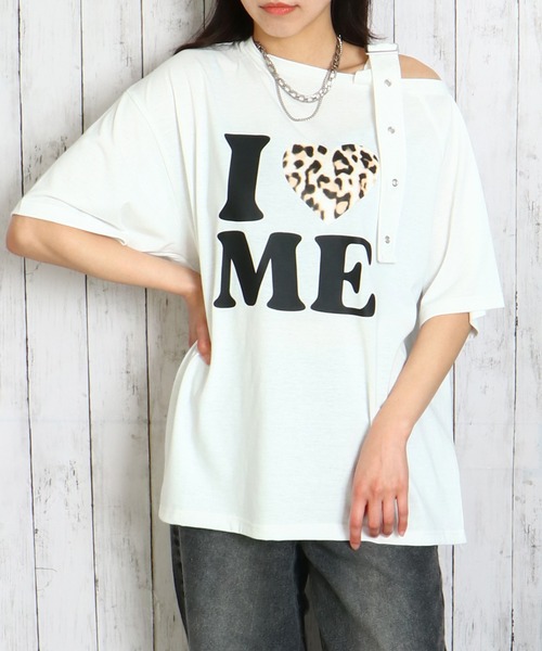 セール】《肩ベルト×ワンショル》レディース ロゴプリントTシャツ ゆる