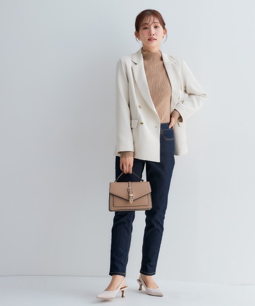 Petitjo（プッチージョ）の「小さいサイズ　ダブルテーラードジャケット　低身長さん・小柄女性（テーラードジャケット・レディース・ライトベージュ/ネイビー・PSS/PS/PM/PL）」の20枚目の写真