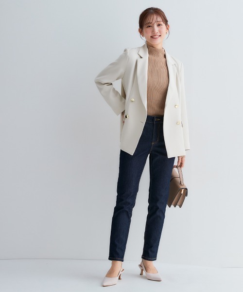 Petitjo（プッチージョ）の「小さいサイズ　ダブルテーラードジャケット　低身長さん・小柄女性（テーラードジャケット・レディース・ライトベージュ/ネイビー・PSS/PS/PM/PL）」の21枚目の写真